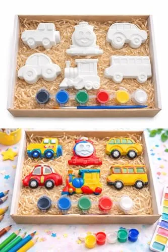 Giftwalas Kids Art & Craft Painting Kit - DIY Plaster of Paris Transport Set thumb 3