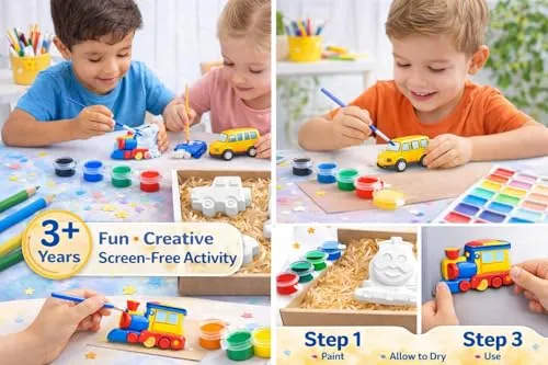 Giftwalas Kids Art & Craft Painting Kit - DIY Plaster of Paris Transport Set thumb 7